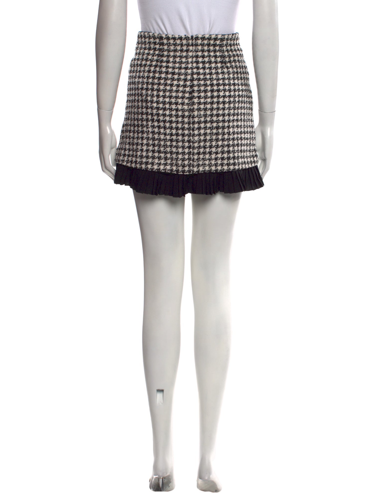 Sandro Houndstooth Print Mini Skirt